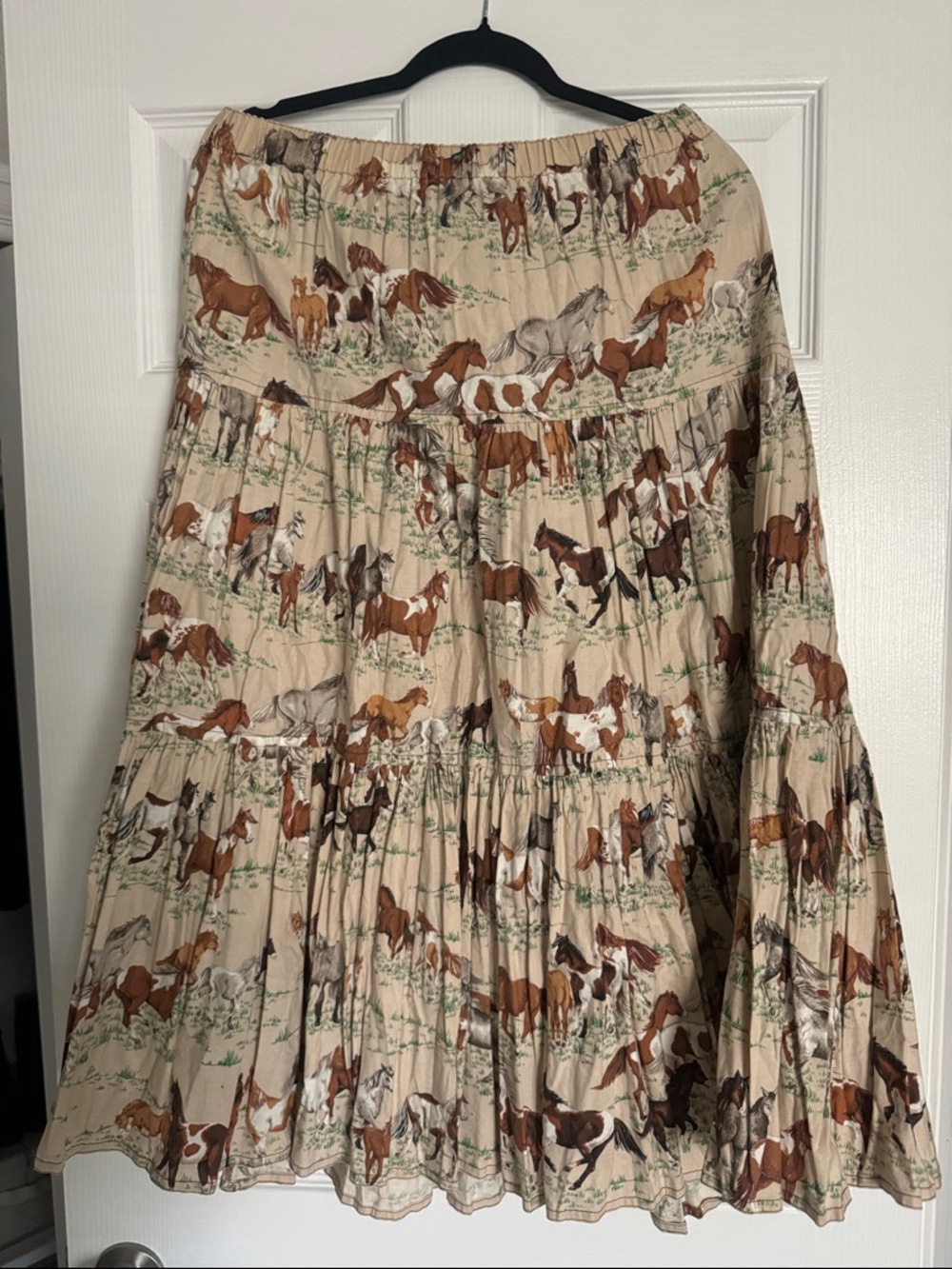 Vintage Horse-Print Skirt
